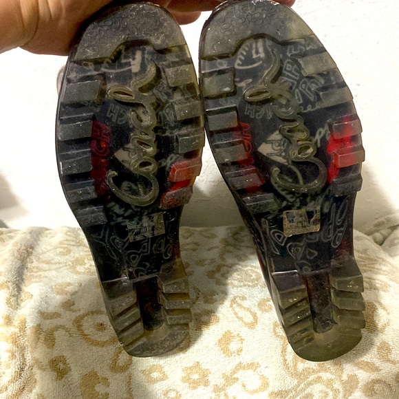 2PAIR=EUC Coach poppy rain boots size 8+COACH🩴Sandals✨Clear Sparkle - Picture 12 of 16